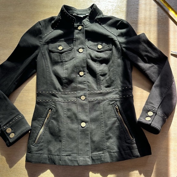 White House Black Market Black Studded Blazer - Picture 7 of 8